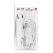 Шнур для бра с переключателем, белый, блистер, 2м,DORI