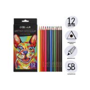 Карандаши 12 цв Calligrata, супермягкие, в коробке, d грифеля - 3 мм