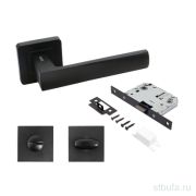 Ручка и защ с фикс АЛЛЮР АРТ«КОЛОМБО»BL+BK-S1 BL, мат. черн.