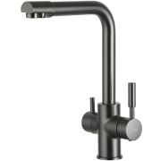 Смеситель FRAP F4352-9 кухня, с фильтром, оружейная сталь, латунь
