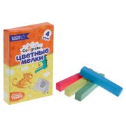 Мелки цветные, 4 шт. в упак. кувадратные