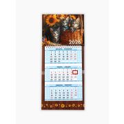 Календарь квартальный на 2026 год, 3 блока, бегунок, средний