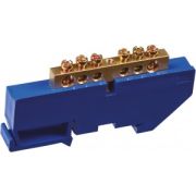 Шина «N» нулевая 6x9 - 8 групп, с изолятором на DIN-рейку