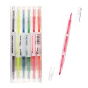 Набор маркеров текстовыд-лей 6 штук/6 цветов двусторонние Флуоресцентные.