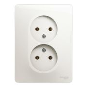 Розетка 2-я б/з белый СП, 16А ( в сборе с рамкой) GLOSSA
