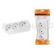 Колодка 3 гн, 2П+3, с/з, ОУ, 16А, 250В, белая TDM 771