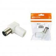 Штекер TV антенный, угловой, без пайки, пластик