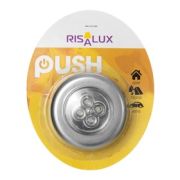 Ночник-пушлайт «Круг» 4 диода, 3ААА серебристый 2,5х6,5х6,5 см