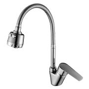 Смеситель Rossinka д/кухни S35-26 гибкий излив, хром