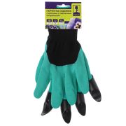 Перчатки садовые нейлоновые с когтями,полуоблив, 10 разм, 24см.