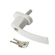 Ручка для пластиковых окон с замком, комплект 2 ключа (бел)