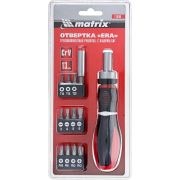 Отвертка-реверс + биты, 12 пред., PH + SL + PZ + Torx, CrV, 2к рукоятка