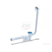 Сифон для ванны клик-клак, с выпуском и переливом, регулир., с гибк. трубой