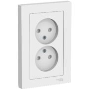 Розетка 2-я б/з белый СП, 16А (в сборе) ATLAS