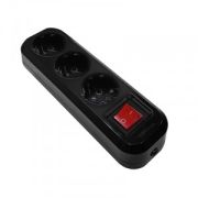 Колодка 3 гн с/з с выкл. 16А, 250В, черная.