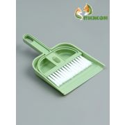 Совок со щёткой для уборки за животными 20 х 12 х 2 см,