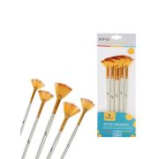 Набор кистей веерных, синтетика, плоские, в блистере, 5 шт.