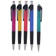 Ручка шариковая, автомат., 0.5 мм,резиновый держатель, стержень син.