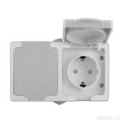 Розетка 2- ая с крышками горизонт, О/У, IP-54, с/з, з/ш, 16А