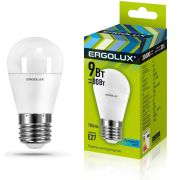 Cветодиодная лампа Ergolux LED G45-9W-E27/4500K.Шар
