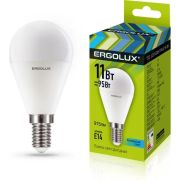 Cветодиодная лампа Ergolux LED G45-11W-E14/4500K.Шар