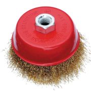 Щетка-крацовка для УШМ «чашка» волнистая проволока 75мм гайка М14