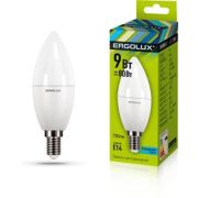 Cветодиодная лампа Ergolux LED C35-9W-E14/4500K.Свеча