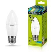 Cветодиодная лампа Ergolux LED C35-9W-E27/4500K.Свеча