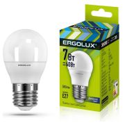 Cветодиодная лампа Ergolux LED G45-7W-E27/6500K.Шар