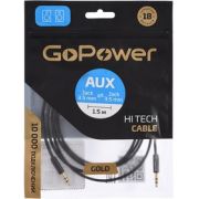 Кабель AUX GoPower Jack 3.5mm (m)-Jack 3.5mm (m) 1.0м TPE