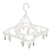 Сушилка для белья подвесная квадратная с прищепками 16 шт., пластик, 3 цв