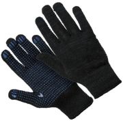 Перчатки с ПВХ накраплением 7,5 класс 6 нитей черные