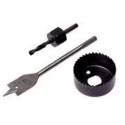 Набор для врезки замков 3 предмета: перов. сверло, коронка 54мм, центрир. сверло