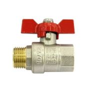 Кран латунный внутренняя/наружная резьба бабочка 1/2