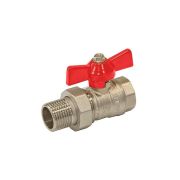 Кран латунный с накидной гайкой (американка) бабочка 3/4