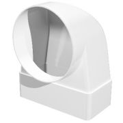 Соединитель угловой 90°, плоского воздуховода с круглым пластик, 60х120/D100, 612СК10КП