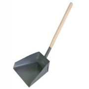 Совок хозяйственный металлический, деревянная вертикальная рукоятка