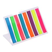 Блок-закладка с липким краем 5 мм х 45 мм, пластик, 8 цв. по 21 л, в блистере, МИКС