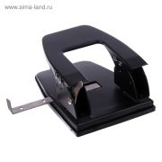 Дырокол металл 30 л., deVENTE, форматная линейка, чёрный